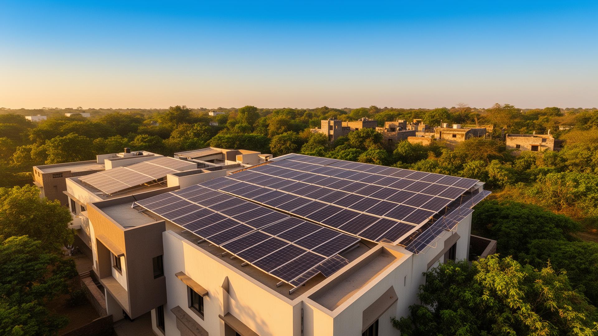 Solar panels on Indian rooftops